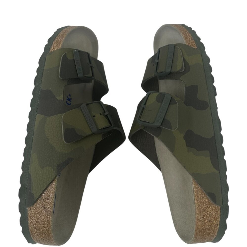 New Birkenstock Arizona Soft Footbed Birko-Flor Desert Storm Camo Green Clogs 9 - Picture 4 of 9